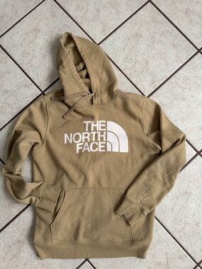The North Face Khaki Hoodie with Logo Tag